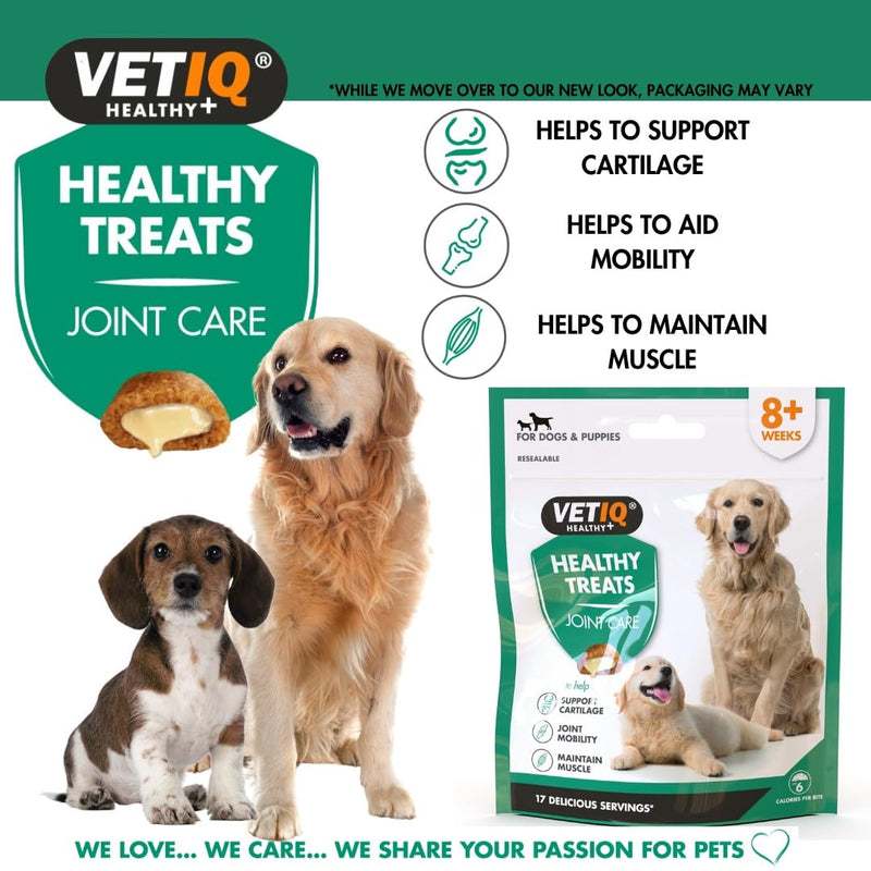 VetIQ Healthy Treats Joint & Hip Care, 6x 70g, Natural Dog Treats with Glucosamine, Chondroitin & MSM Chicken 70 g (Pack of 6)