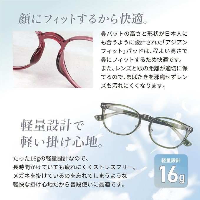 [Fujita Kogaku] Reading Glasses, Reading Glasses, Women's, Stylish, Stylish, Blue Light Cut, Lightweight, Includes Case, 0.5 1.0 1.5 2.0 2.5 3.0 3.5 4.0 [Amie] -  Australia