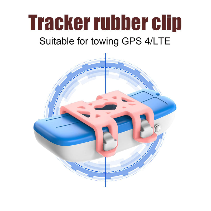 4pcs Tracker Attachment Clips, GPS Dog Tracker Silicone Cover Tracker Accessories for Dog Activity Tracker Parts Replacement (Pink) Pink - BeesActive Australia