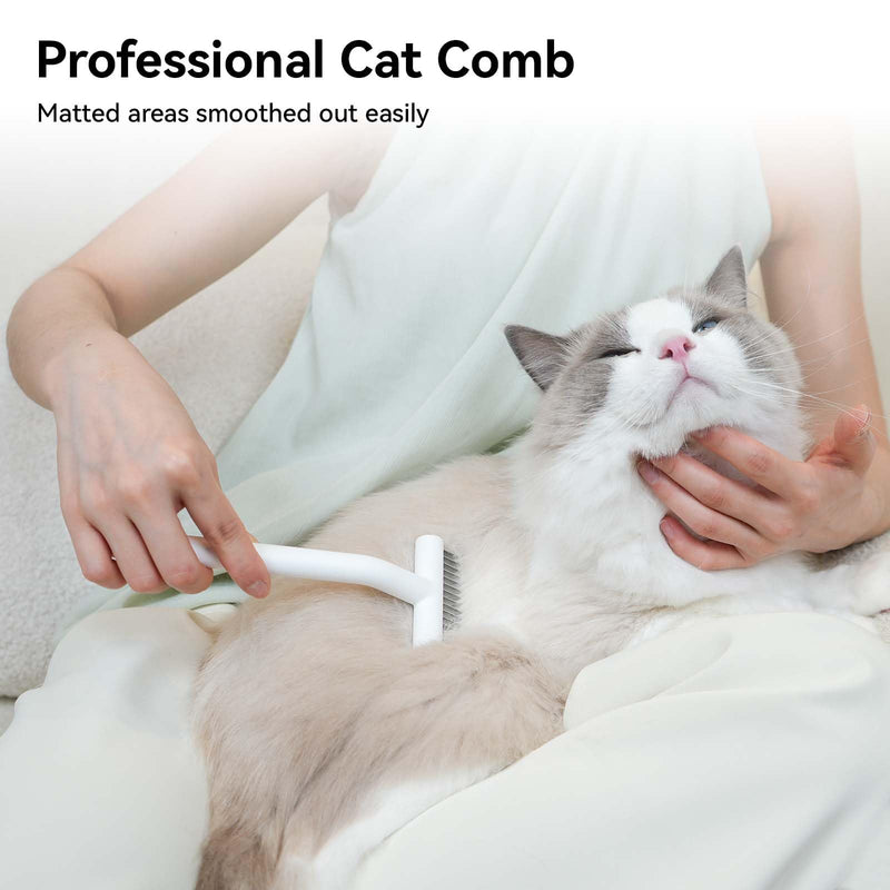 aumuca Cat Brush for Long Haired Cats, Dog Brush for Shedding Grooming Small Medium Dogs, Deshedding Dog Brush Dematting Comb for dogs Remove Loose and Matted Fur, Pet Grooming Undercoat Rake, White - BeesActive Australia