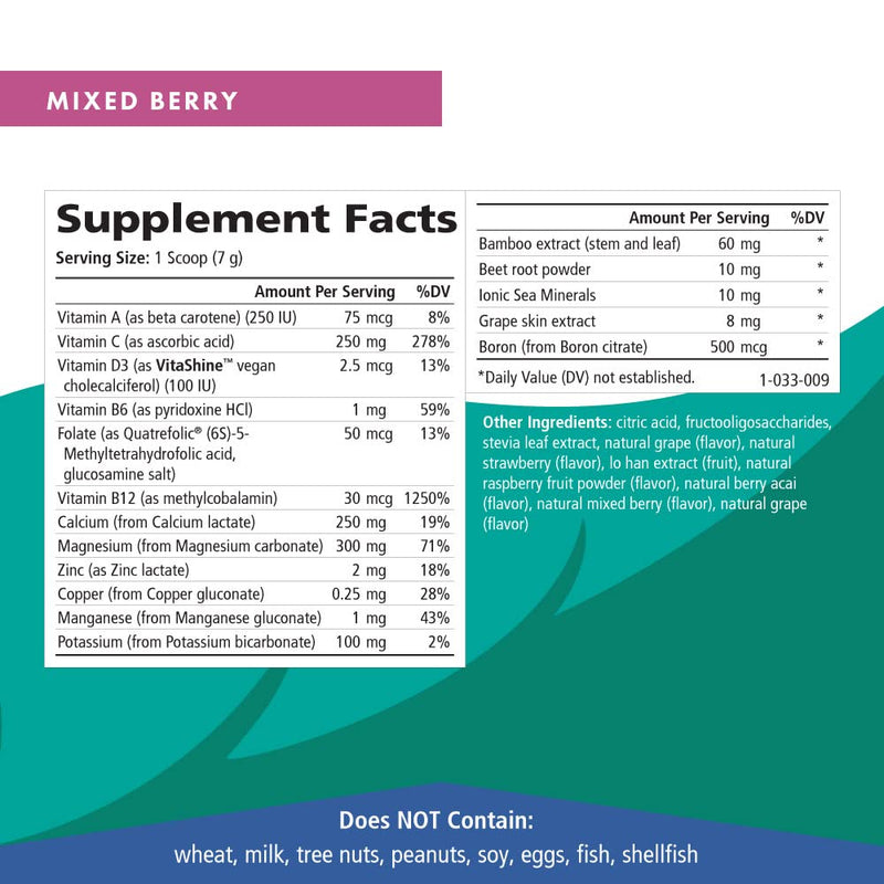 Ionic Fizz Calcium Plus by Pure Essence - Perfect Calcium/Magnesium Ratio with Vitamin A, B, C, D and Potassium Strong Bones - Mixed Berry - 14.82 oz