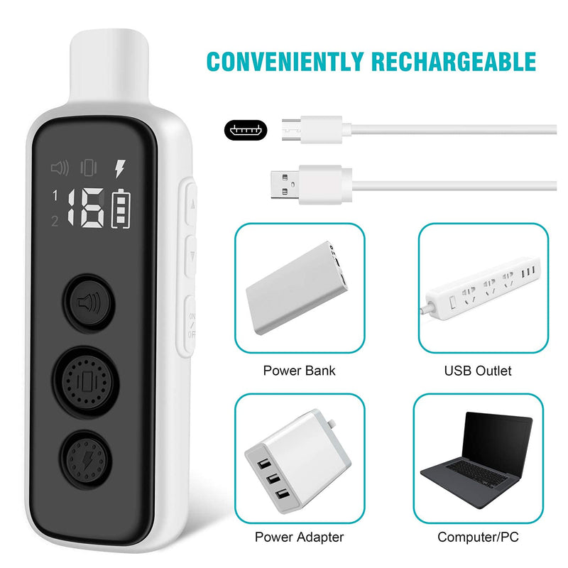 Bousnic Shock Collar for Dogs - Waterproof Rechargeable Dog Electric Training Collar with Remote for Small Medium Large Dogs with Beep, Vibration, Safe Shock Modes (8-120 Lbs) (Grey) Grey - BeesActive Australia