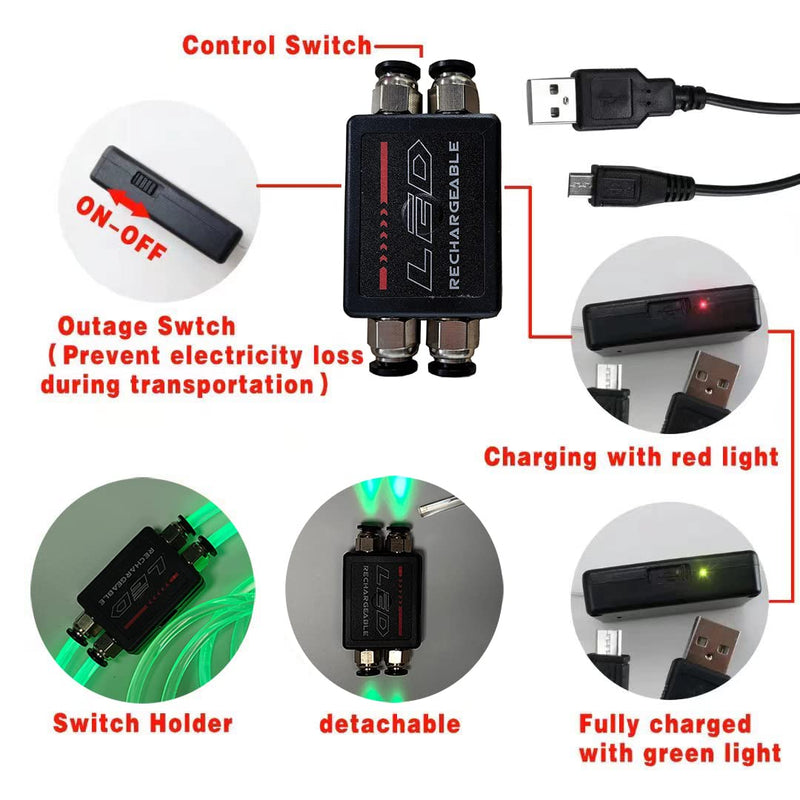 esonstyle LED Reflective Vest Rechargeable Running Light for Runners High Visibility Safety Vest for Running,Cycling or Walking blue+green