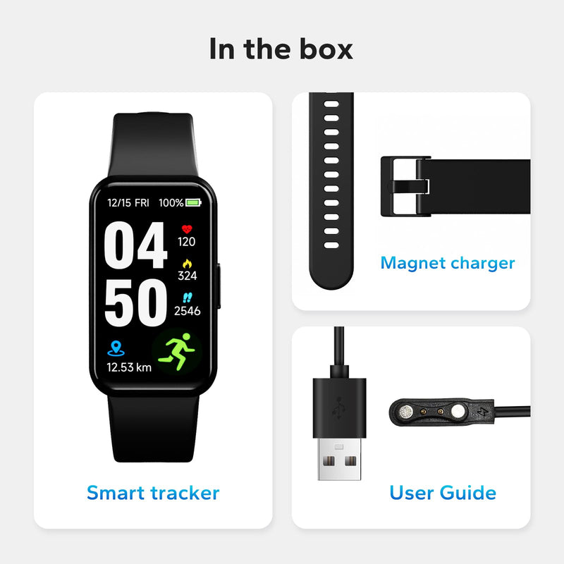 Fitness Smart Trackers with 24/7 Health Monitoring,Heart Rate Sleep Blood Oxygen Monitor/Calorie Steps Counter Pedometer Activity Tracker/Smart Notifications for Men Women Black - BeesActive Australia