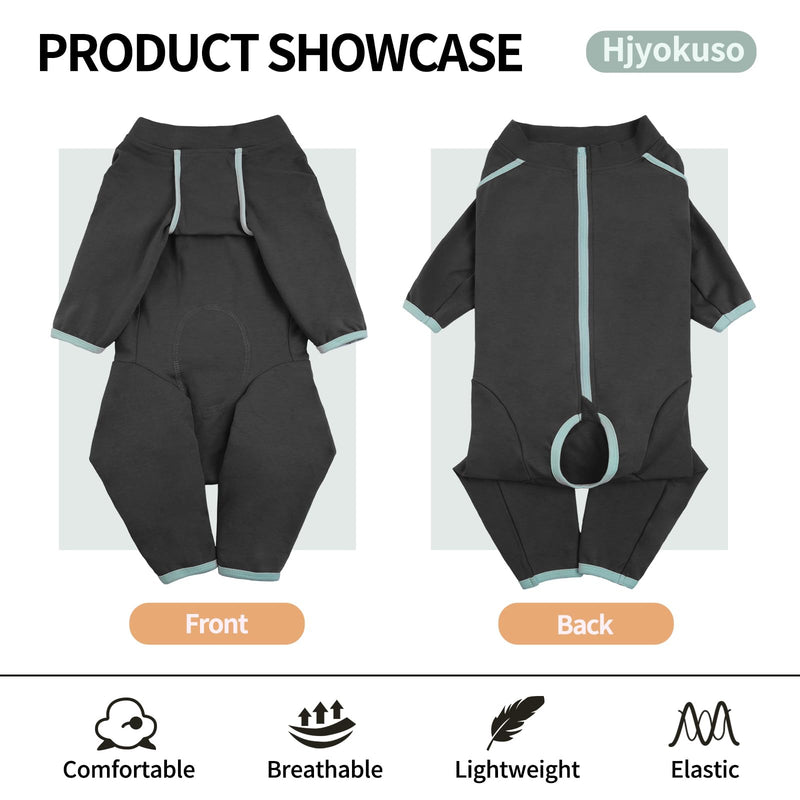 Hjyokuso Dog Bodysuit After Surgery, Dog Pajamas with Zip for Small Medium Large Dogs, Wound Protection Suits for Dogs, Anti-Wound Licking Surgery Body Dogs, E-Collar Alternative for Dogs - 2XL XXL Grey - BeesActive Australia