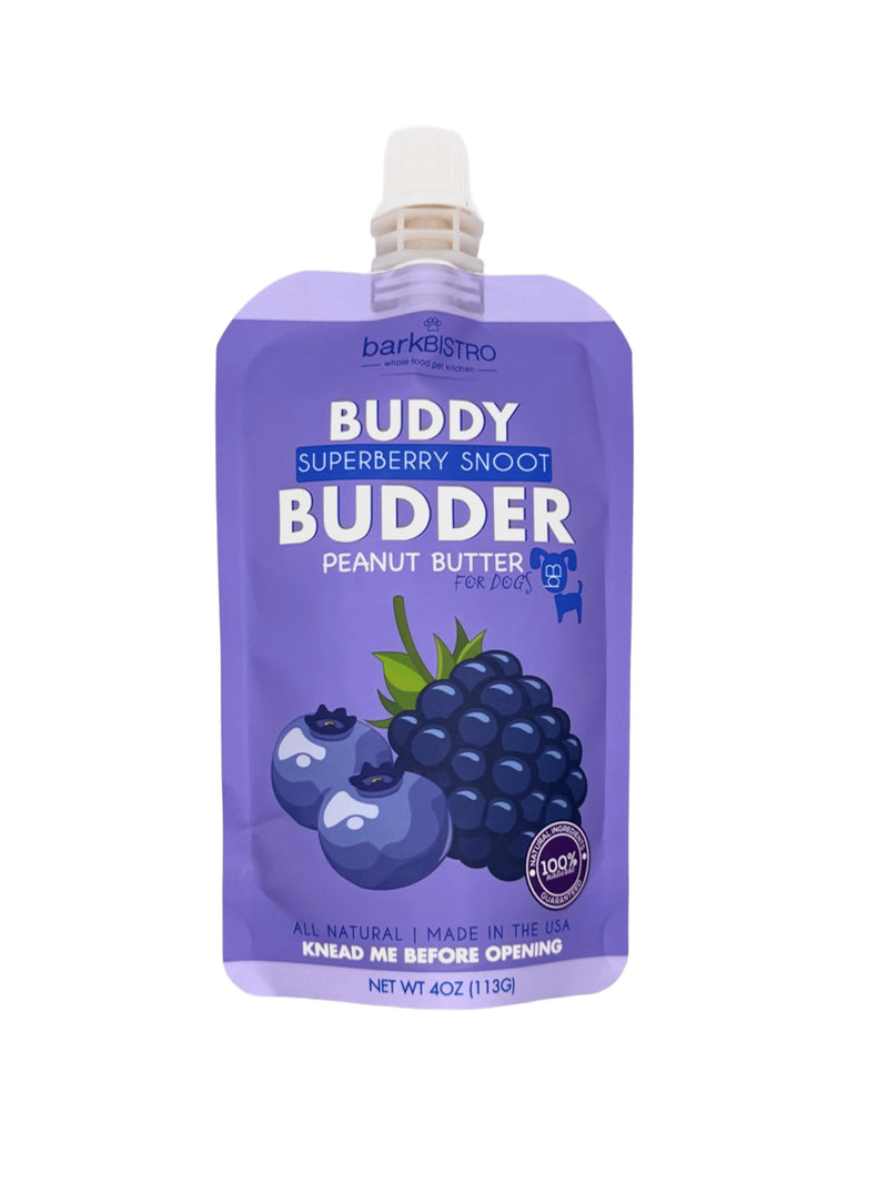 Buddy Budder Dog Pnut Buttr PCH Berry, 4 oz