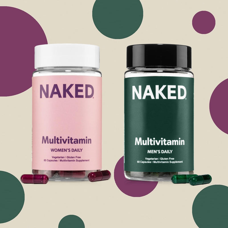 NAKED Men’s Multi – Daily Multivitamin for Men – A, C, E, Selenium, Zinc, Fruit and Super Green Extracts and More to Boost Immune Support – Gluten-Free and Vegetarian Daily Vitamins – 60 Capsules Men's