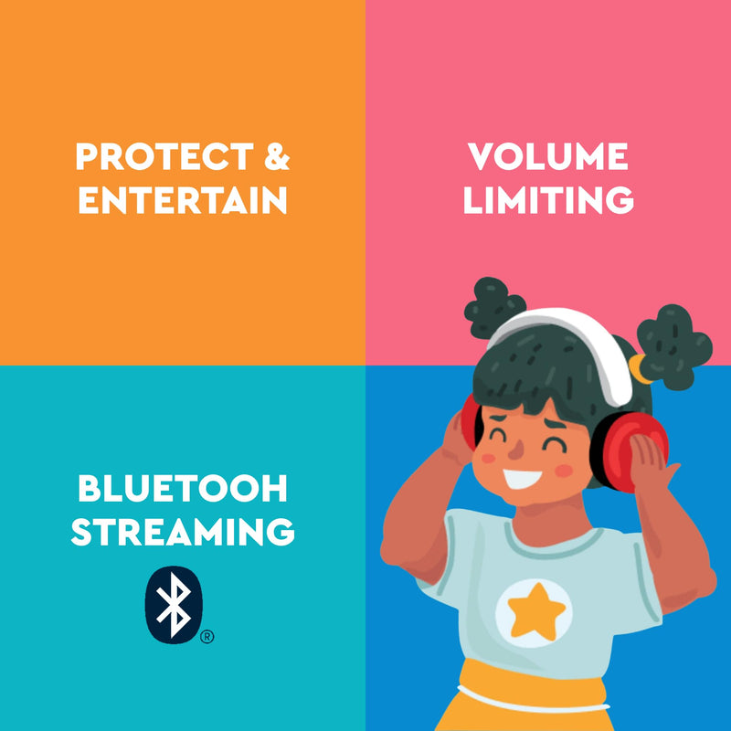 Lucid Audio Wireless HearMuff - Hearing Protection Earmuffs for Children - ages 5-10 Cobalt Blue - BeesActive Australia