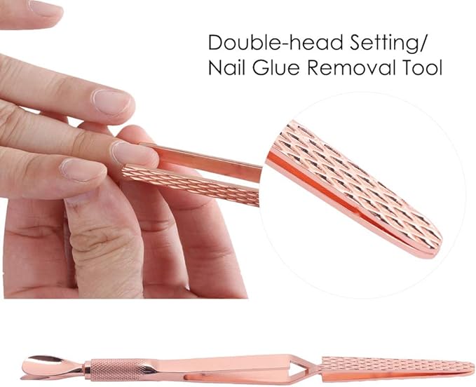 2 in 1 Nail Tool, Nail Tip, Stainless Steel, X-Shaped, Tweezers, Nail Seal, Anti-Slip, Nail Shaping Clip, Gel Nail Removal, Convenient Tool for Professional Use, Nail Off Pinching Tool, - BeesActive Australia