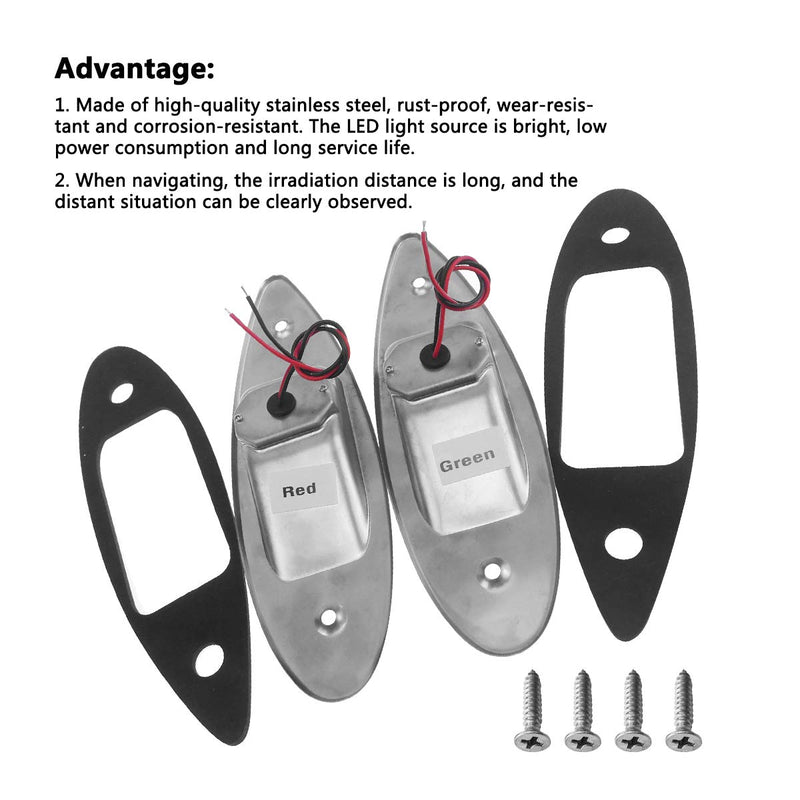 TIKSCIENCE Boat Navigation Lights 12V Waterproof LED Flush Mount Marine LED Boat Lights Shark Eye Teardrop Lights Red and Green Side LED Bow Light for Pontoon Skiff Fishing Boats Teardrop Light - BeesActive Australia