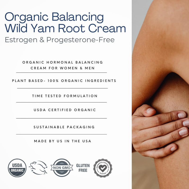 Indian Meadow Herbals Wild Yam Root Cream (2oz) - USDA Certified Organic Balancing Cream for PMS & Menopause Relief - Estrogen & Progesterone-Free. Handmade By US. Woman-owned & Operated Since 1994. 2 Ounce (Pack of 1) - BeesActive Australia