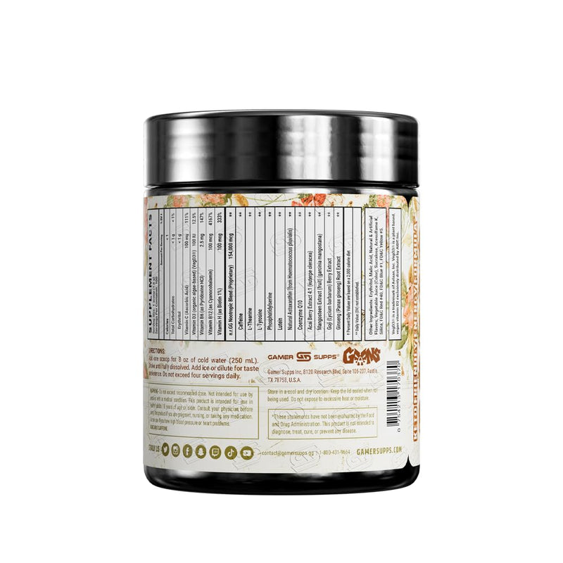 Gamer Supps GG Energy - Grandma's Ashes by Goons (100 Servings) - Keto Friendly Gaming Energy and Nootropic Blend, Sugar Free + Caffeine + Vitamins + Immune Support, Powder Drink 5.64 Ounce (Pack of 1)