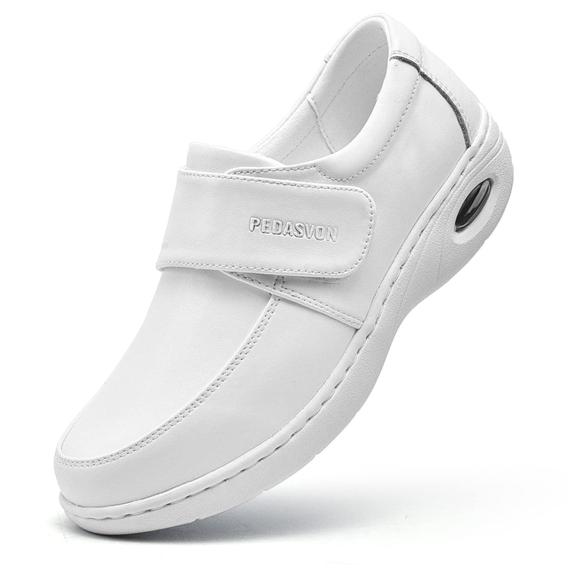 Women's Healthcare Nursing Shoes Lightweight Comfortable Nurse Shoe Footwear Restaurant Loafer Waterproof Work Shoes 8.5 White-209 - BeesActive Australia