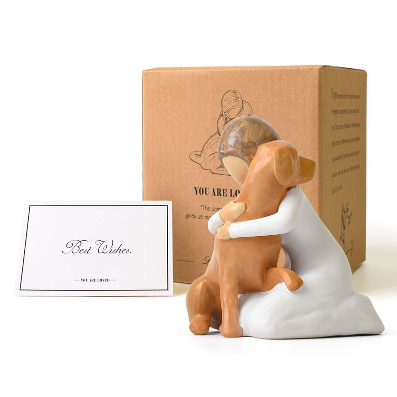 Lnrkai Angel Dog Figures Dog Gifts for Dog Lovers Resin Happy Friendship Memorial Gifts for Loss of Dog Kneeling Mourning Gift - BeesActive Australia