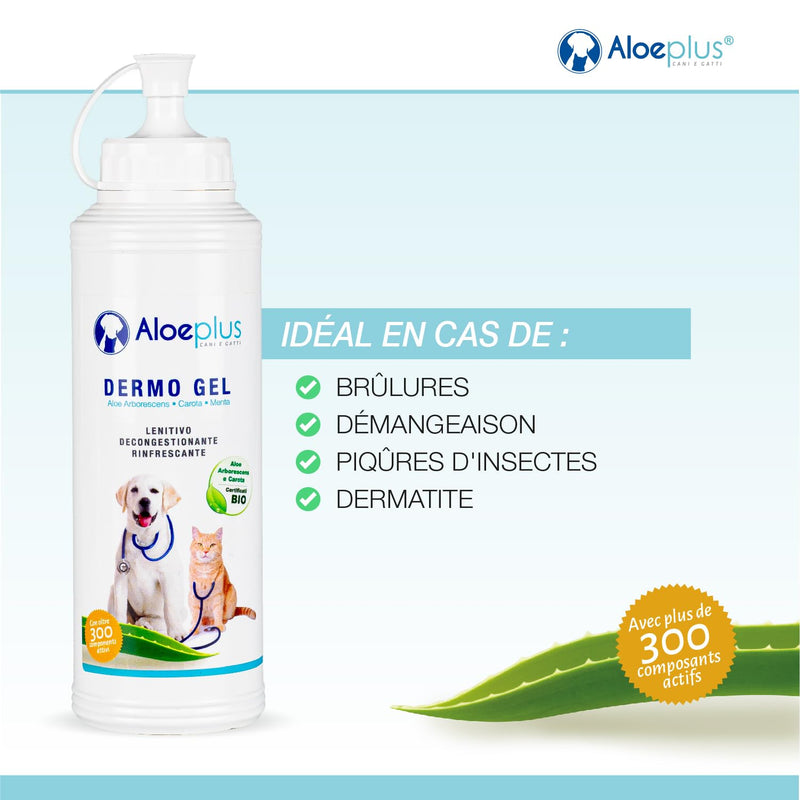 Dermo Gel for Dogs 200ml - Dog Ointment for Skin Irritation and Sensitive Skin, Dog Itch Relief, Soothing and Decongestant with Organic Arborescens Aloe Gel, 100% Natural Ingredients