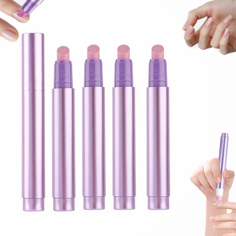 5Pcs Ceramic Cuticle Oil Pusher Pen, 2-in-1 Ceramic Cuticle Pushers Pusher & Oil Pen, Nail Care Pens for Manicure & Pedicure, Hangnails, Dry & Damaged Nails (Purple) Purple - BeesActive Australia