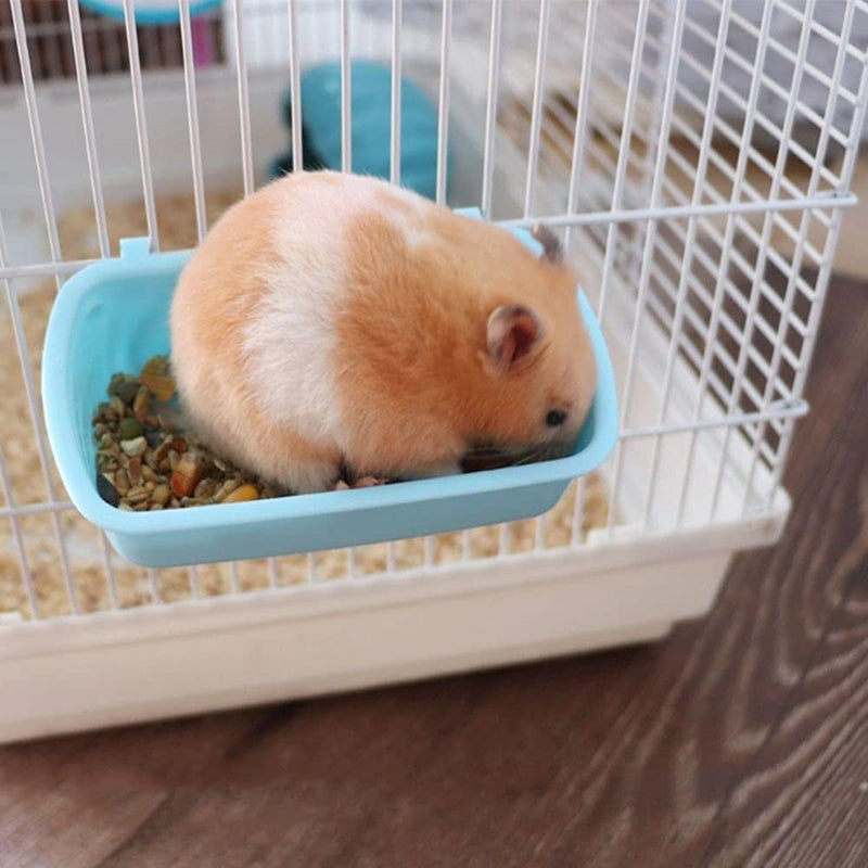 Small Animal Feeder Bowl, Hanging Cups for Birds, Hamsters, Mice, Rats, Bath Food Water Bowls, Blue - BeesActive Australia