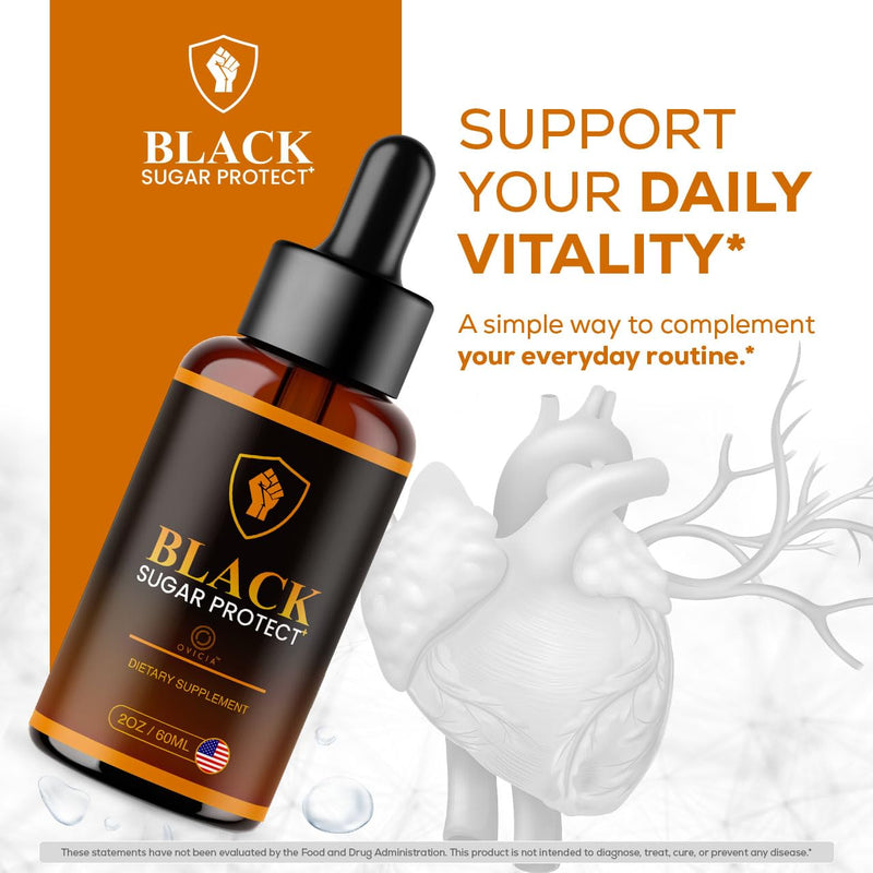 Black Sugar Protect Drops - BlackSugar Protect Premium Liquid Drops All Natural Advanced Formula, BlackSugarProtect Support Vitamins for Overall Health & Wellness, 1 Bottle for 1 Month
