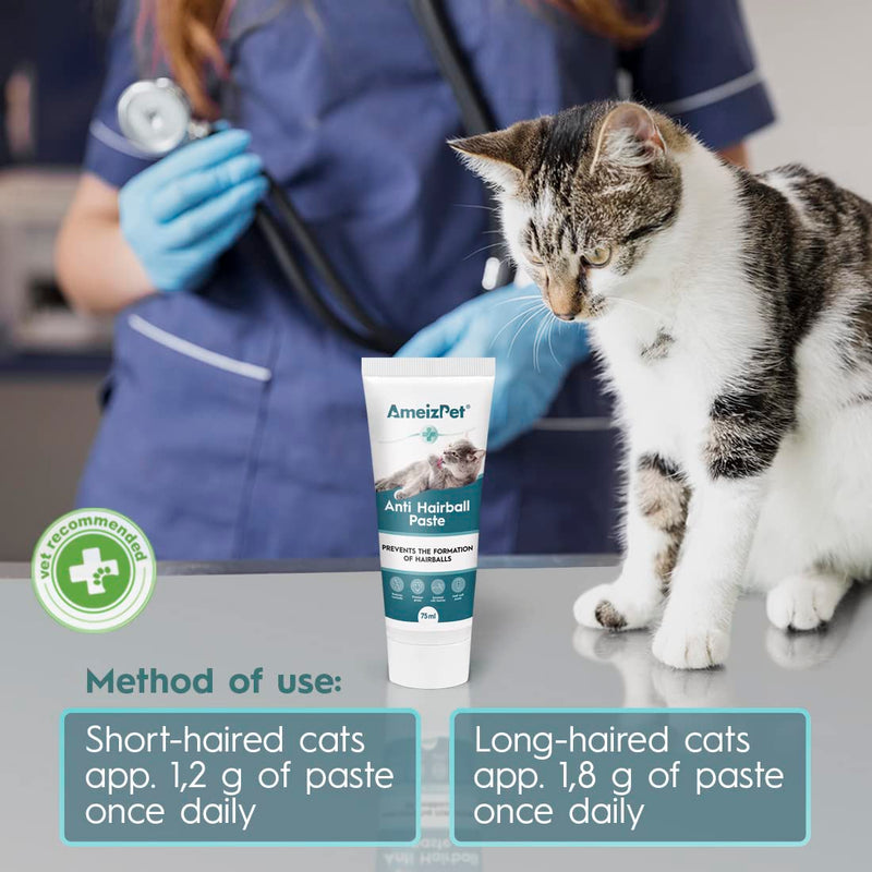 AmeizPet Malt Paste for Cats Antihairball, Cat Pastes with Malt Extract - Cat Malt Agent Against Hairballs, 100g (3.52 Oz) Malt & Taurine - BeesActive Australia