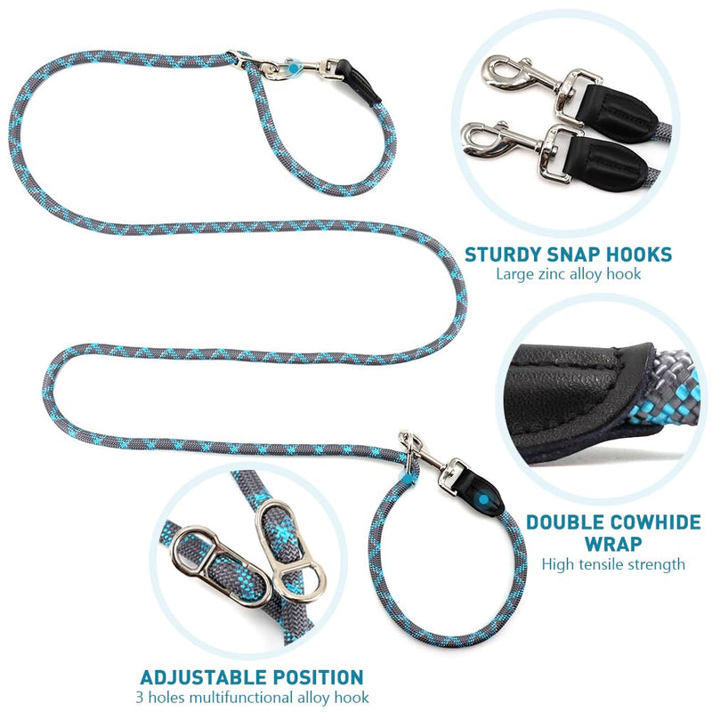Pawstrip Hands Free Dog Leash - Multifunctional Reflective Waist Leash for Running, Walking, Training - Adjustable Crossbody Nylon Double Leashes for Small Medium Large Dogs (Gray) Gray - BeesActive Australia