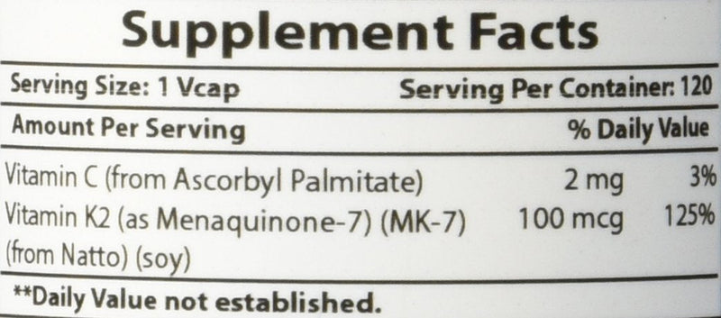 Best Naturals MK-7 Vitamin K2 100 mcg 120 Vcaps