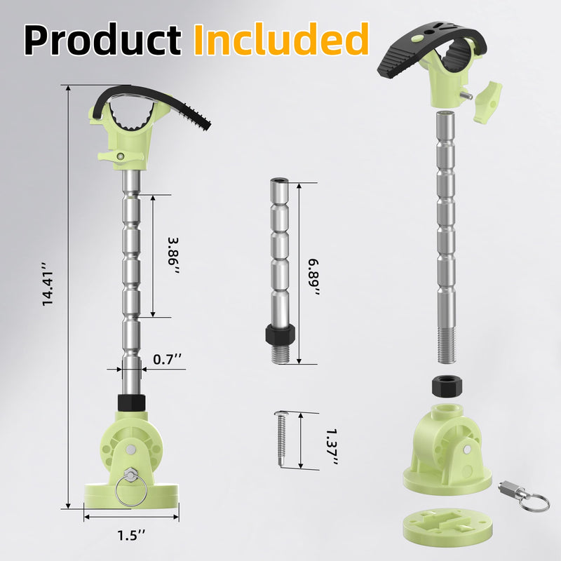 Trolling Motor Stabilizer Glow In the Dark Support Mount, with Extra Adjustable Aluminum Rod, Hold Trolling Motors Shaft & Reduce Bounce, Supports MKA-60 Minn Kota Terrova Riptide Terrova Ulterra - BeesActive Australia