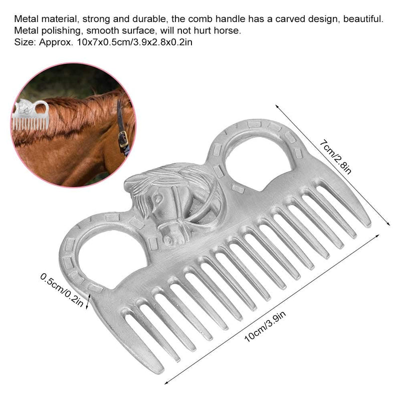 Metal Horse Comb, 4inch Stainless Metal Pulling Combs Horse Mane Comb Horse Tail Comb Mini Pocket Combs Horse Grooming Comb Livestock Comb for Cleaning Hair Removing Loose Undercoat Knots, Silver - BeesActive Australia