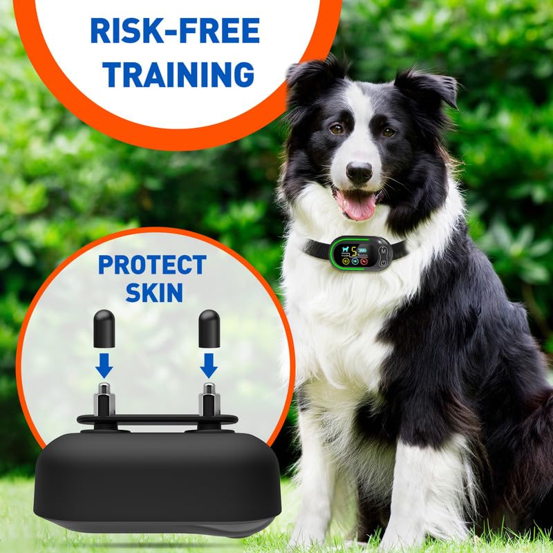 Bark Collar - Dog Bark Collar for Large Medium Small Dogs, Rechargeable Anti Bark Collar, Bark Collar with Beep Vibration Electric Shock Modes, 5 Adjustable Sensitivity, Classic Black - BeesActive Australia
