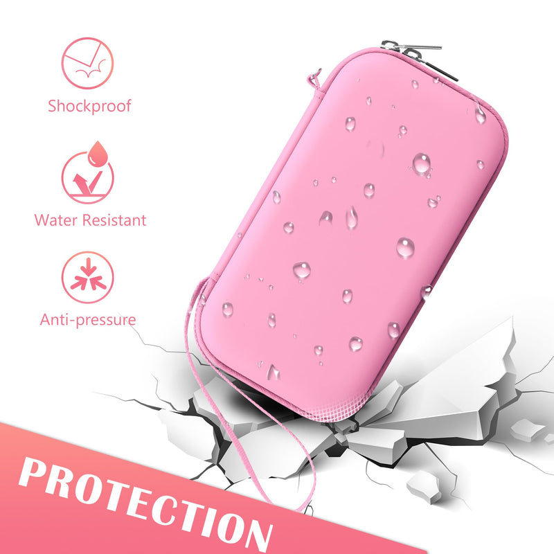 BOVKE Carrying Case for Handheld Electric Nebulizer for Adults and Kids, Inhaler Spacer Bag, Portable Electric Nebulizer Asthma Inhaler Holder, Mesh Pocket for Cables, Batteries and Accessories, Pink - BeesActive Australia