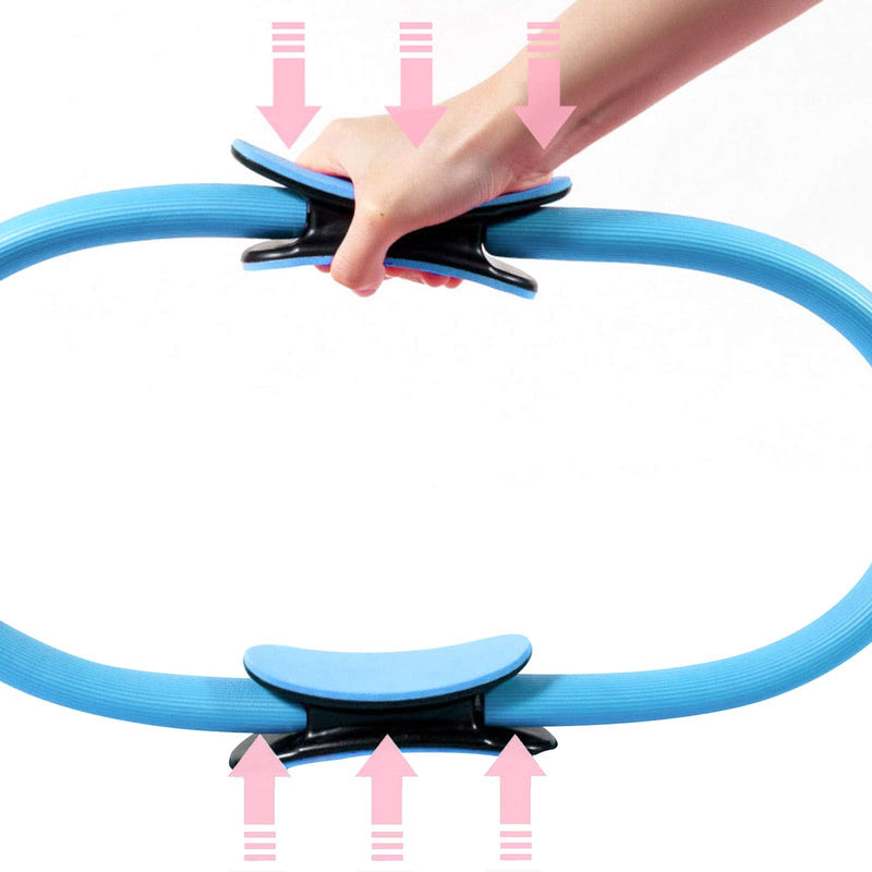 Drfeify Yoga Ring,Portable Plastic Exercise Ring Pilates Circle Ring for Home Gym Fitness (Blue)