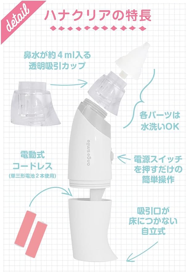 Anju Smile AHC-100C Electric Nasal Suction Device, HanaClear Nose Aspirator, 0 Months and Up, Medical Device Certification -  Australia