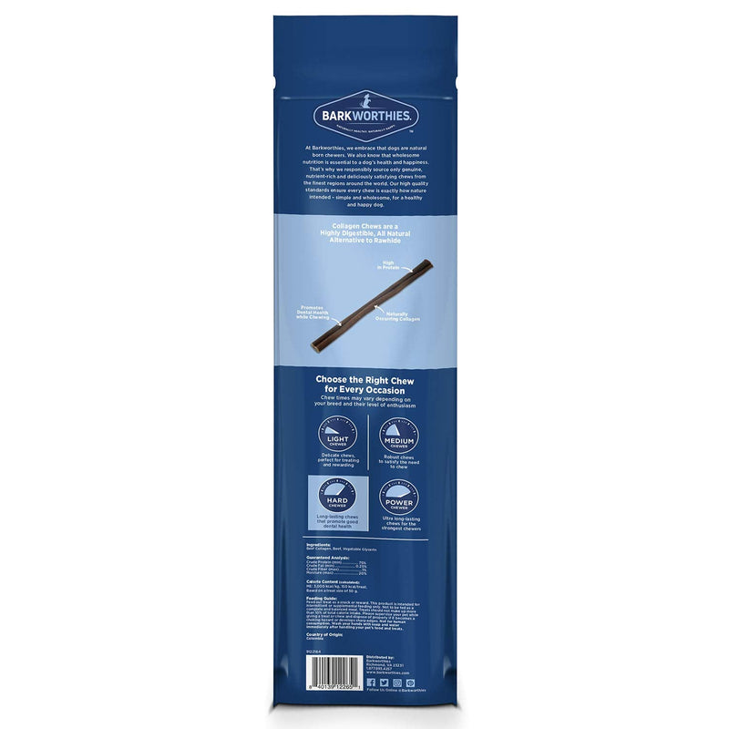 Barkworthies 12 Inch Beef Collagen Daily Boost Sticks - 2.8 oz (Count of 2) - Supports Wellness, Protein-Focused 12" (2 Count)