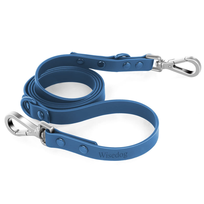 Wisedog Waterproof Dog Leash – 5ft/6ft Adjustable with 2 Metal Swivel Hooks, Easy to Clean Dog Leashes for Small, Medium, Large Breed Dogs (Navy,M) 5 ft × 3/4 in Navy