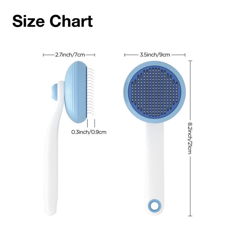 Self-Cleaning Slicker Brush for Pet Grooming: Removes Tangles, Loose Undercoat & Mats from Cats & Dogs (Blue) Blue - BeesActive Australia