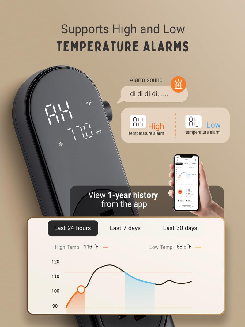INKBIRD Bluetooth Digital Temperature Controller 1200W Heating Cooling 2-Stage Outlet Thermostat Controller Plug for Reptiles Aquarium Homebrew Breeding Fermenter