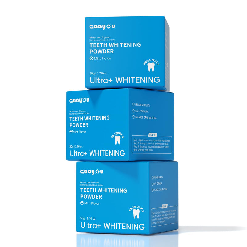 Teeth Whitening Powder 2PCS Tooth Powder Instant Tooth Whitening Mint Flavor Teeth Whitener Toothpaste Powders for Tooth Stain Removal 100g/3.53oz - BeesActive Australia