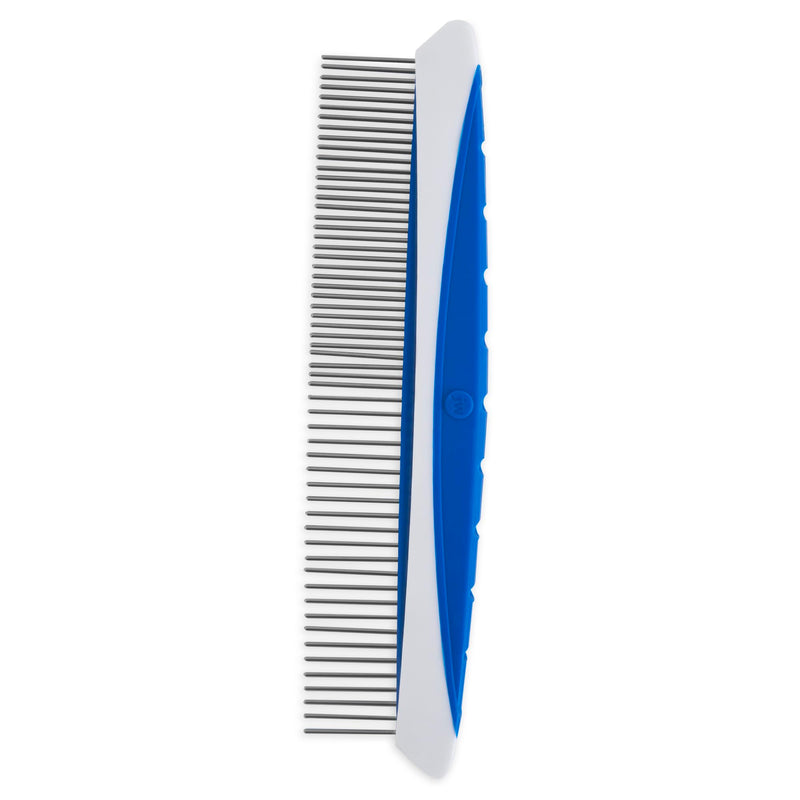 JW Pet Company 8-Inch Gripsoft Rotating Comfort Comb, Fine and Coarse,Gray/Yellow 1 Pack - BeesActive Australia