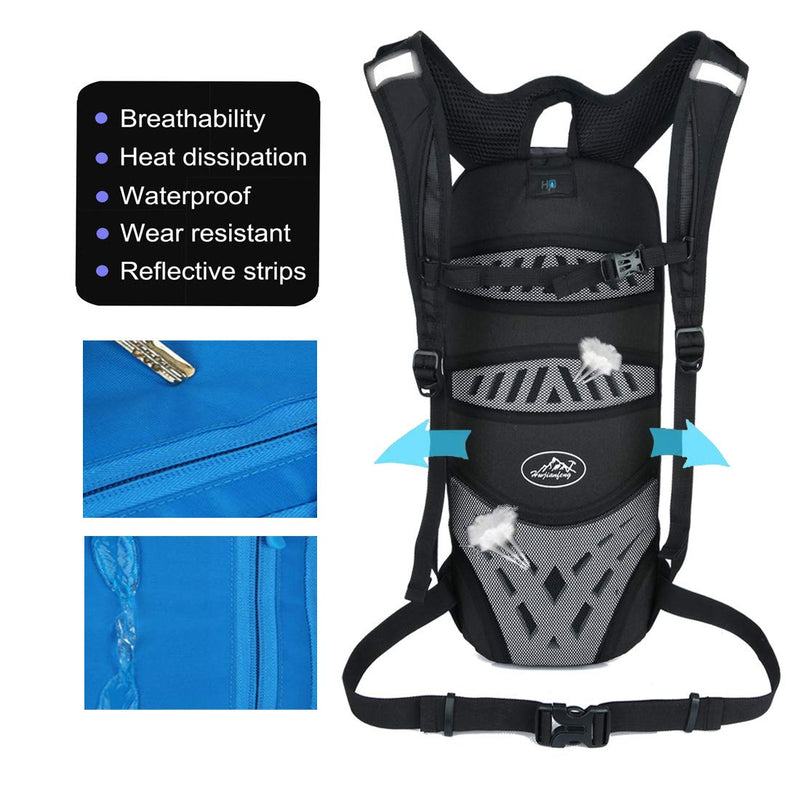 Outdoor Riding Backpack, Outdoor Sport Backpack with Water Bladder Design Biking Backpack Bike Rucksack Hydration Backpack Outdoor Gear for Skiing Running Hiking Cycling Backpack (Blue)