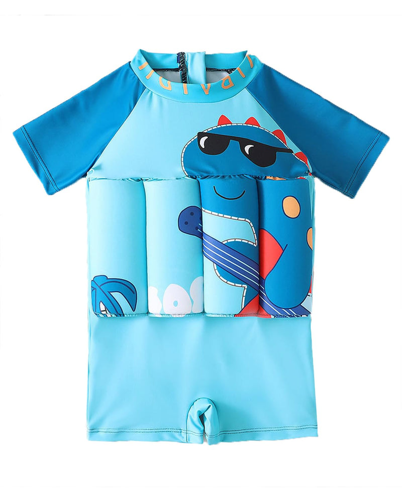 Floatie Swimsuit for Toddlers Boys Girls Floating Bathing Suit Baby Kids Float Learn to Swim Suit Floatation Beach Pool 1-6Y 5-6 Years Blue Dinosaur - BeesActive Australia