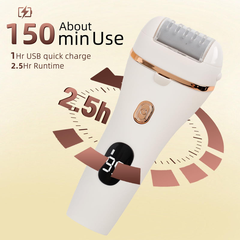 Electric Callus Remover for Feet, 17-in-1 Professional Pedicure Kit, Foot Scrubber Electric Foot File for Hard Cracked Dry Dead Skin, 3 Rollers, 2 Speed, Battery Display White-0001 1.0 - BeesActive Australia