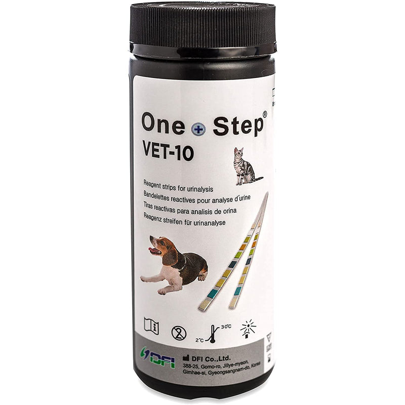 One Step Pet Urine Testing Strips, 100 x 10 Parameter Urinalysis Tests for Dogs, Cats, Vets, Accurate Testing for Veterinarians, Detects UTI, Diabetes, Bladder, Kidney, Liver, SG, pH, Glucose - BeesActive Australia