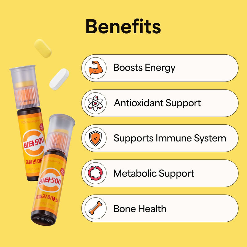 KWANGDONG Vita500 Liquid Vitamin C Immune Shot, 13 Vitamins, 7 Bottles 0.76 Fl Oz (Pack of 7)