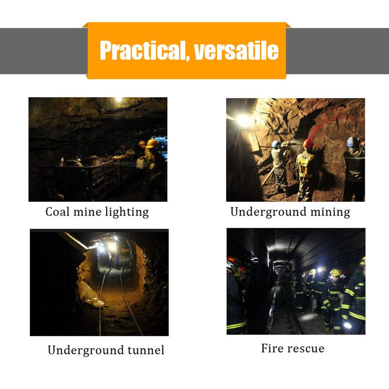 Super Bright Rechargeable LED Mining Headlamp, 1 Main + 6 LED Miner Cap Lamp, Explosion-Proof Waterproof Hard Hat Light, Underground Coal Mine Headlight for Outdoor Work, Hunting, Fishing, Camping BK2000Y