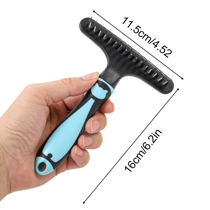 Pet Grooming Brush, Double Row Shedding Dog Grooming Rake for Dogs, Cats, matted, Short,Long Hair Coats - Brush for Shedding - BeesActive Australia