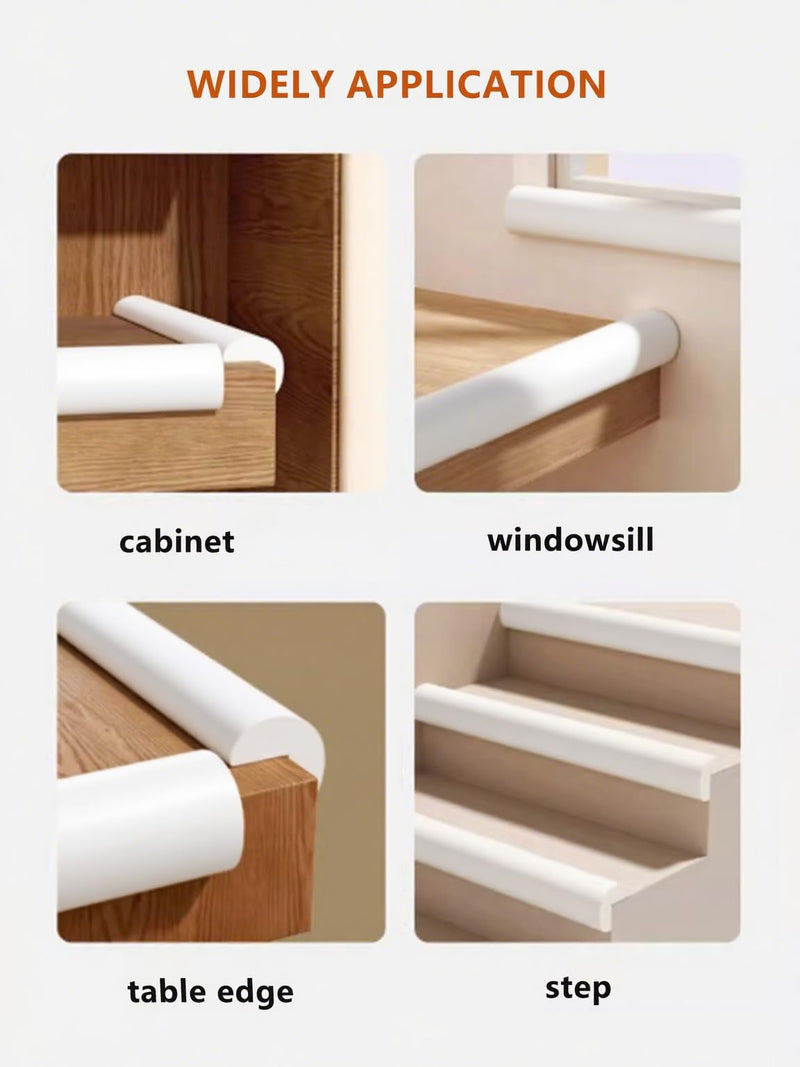 Baby Proof Edge Corner Protector, 16.4FT 0.47''Th L-Shape Furniture Corner & Edge Safety Bumper with 10 Corners, Pre-Taped, Soft NBR Rubber Foam Desk Edge Cushion Wall Corner Protector(White-gray) White-gray 0.47''Th (16.4ft)