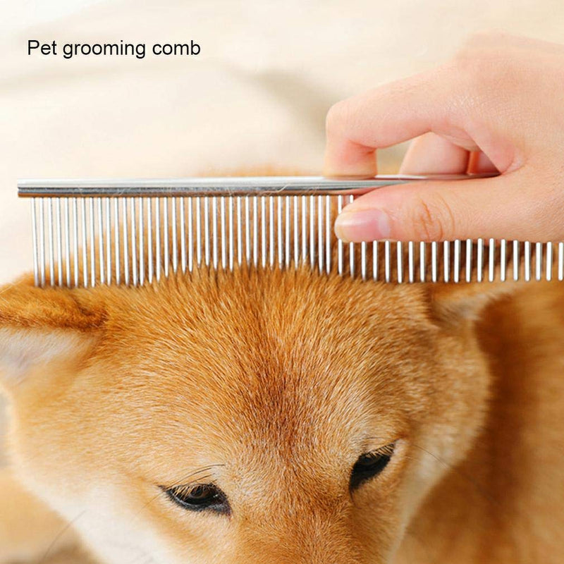 Pet Steel Comb with Rounded Ends Stainless Steel Teeth,metal Cat Dog Comb for Removing Tangles and Knots,Poodle Grooming Deshedding Tool, 7 1/2-inch L… - BeesActive Australia