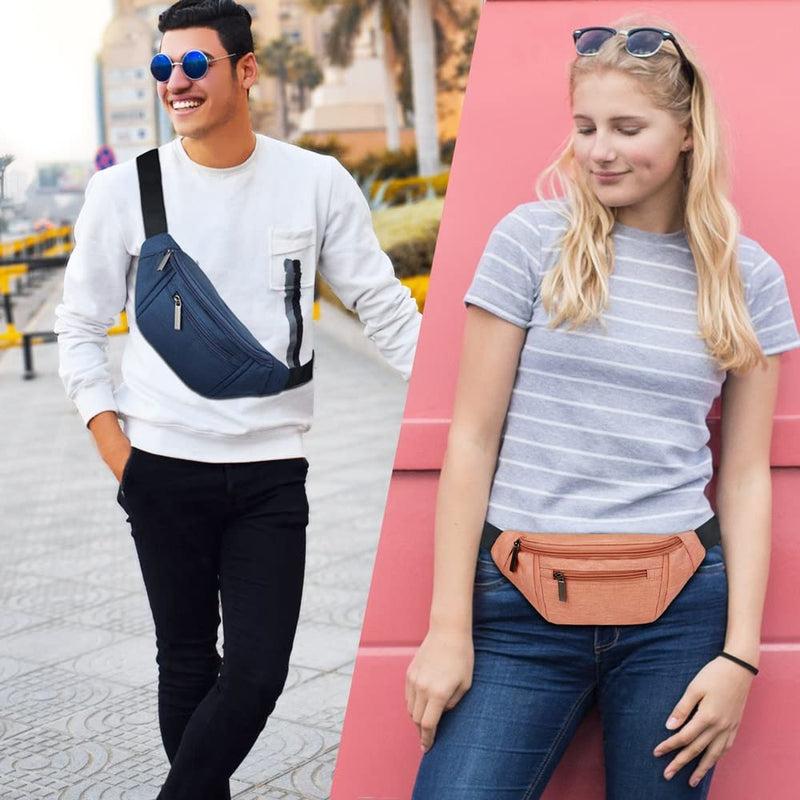 Fanny Pack for Men Women,Crossbody Waist Bag Pack,Belt Bag for Travel Walking Running Hiking Cycling,Easy Carry Any Phone,Wallet (Dark blue) Dark blue
