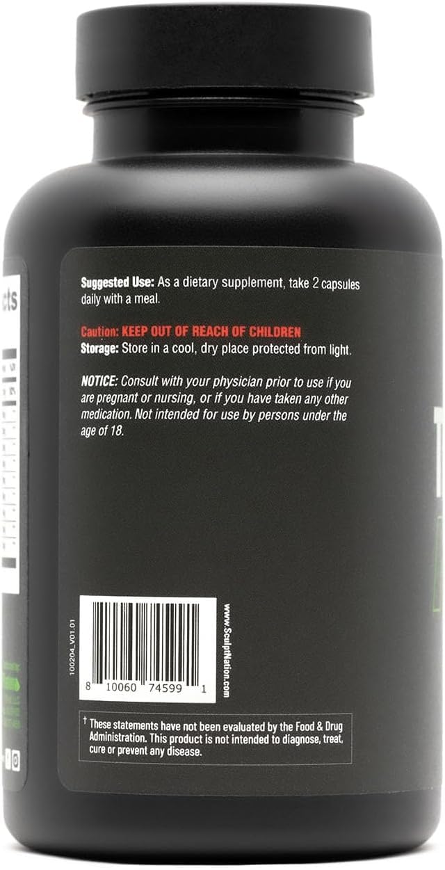 Sculpt Nation by V Shred Test Boost Max - Testosterone Supplement for Men - Tribulus Terrestris for Men - Natural Energy, Stamina, and Strength Booster - 60 Gluten Free Capsules 60 Count (Pack of 1)
