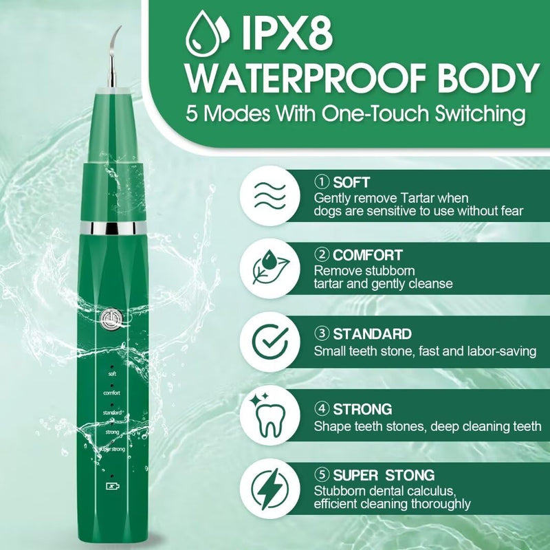 Dog Teeth Cleaning Kit with Pet Oral Spray, Dog Dental Care-Plaque Remover for Teeth, Cleans and Relieves Tooth Sensitivity, Universal for Dogs & Cats, Dark Green - PawsPlanet Australia