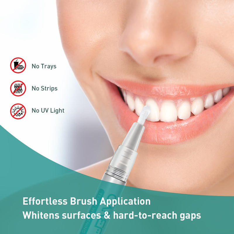 Teeth Whitening Pen 2 Pack (8ml) Fast-Acting Whitening Gel with Brush Applicator ‚Äì Portable Travel Kit for Professional Stain Removal & Brighter Smile - BeesActive Australia